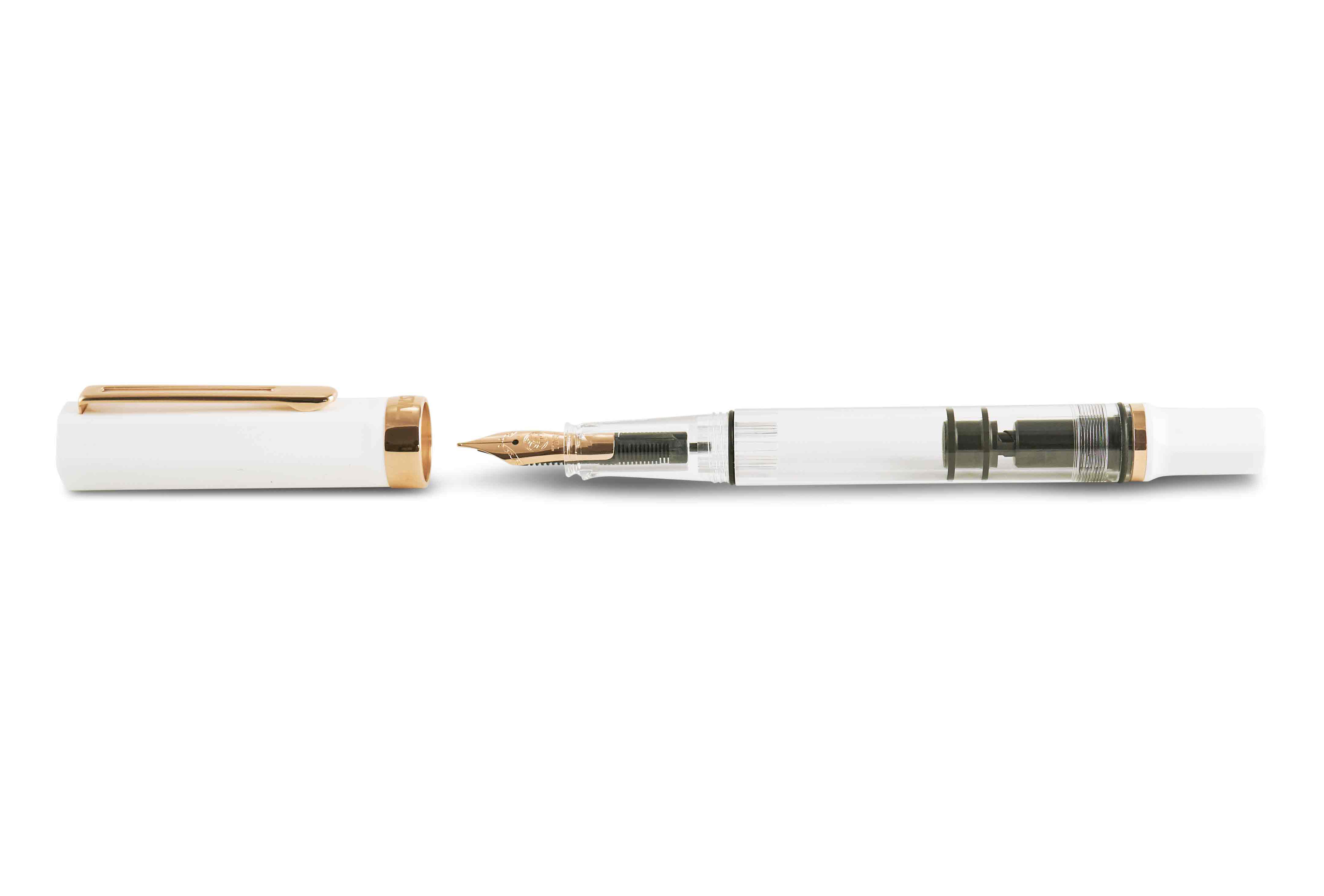 TWSBI_ECO_-White-RoseGold_Fountain-pen_open-with-cap_2wDiKORYfdm5BK TWSBI ECO piston fountain pen White RoseGold