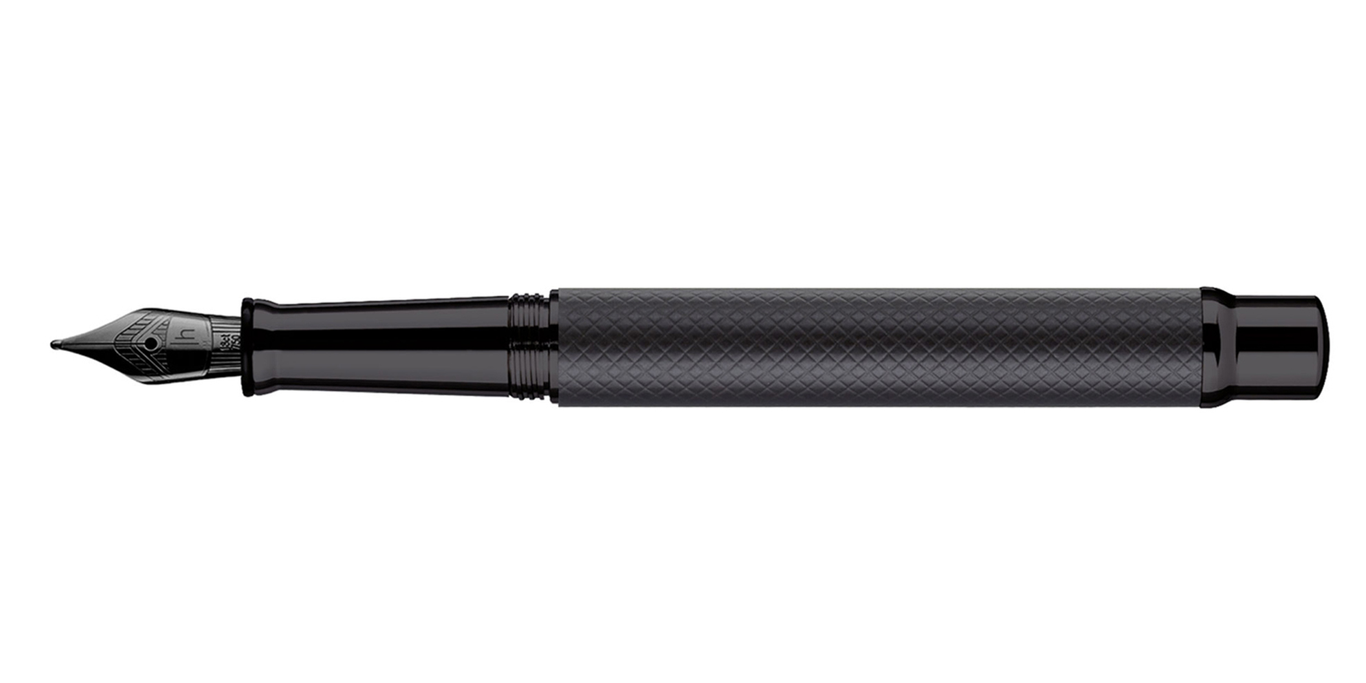 Otto Hutt Design 04 fountain pen square All Black with 18ct Gold nib