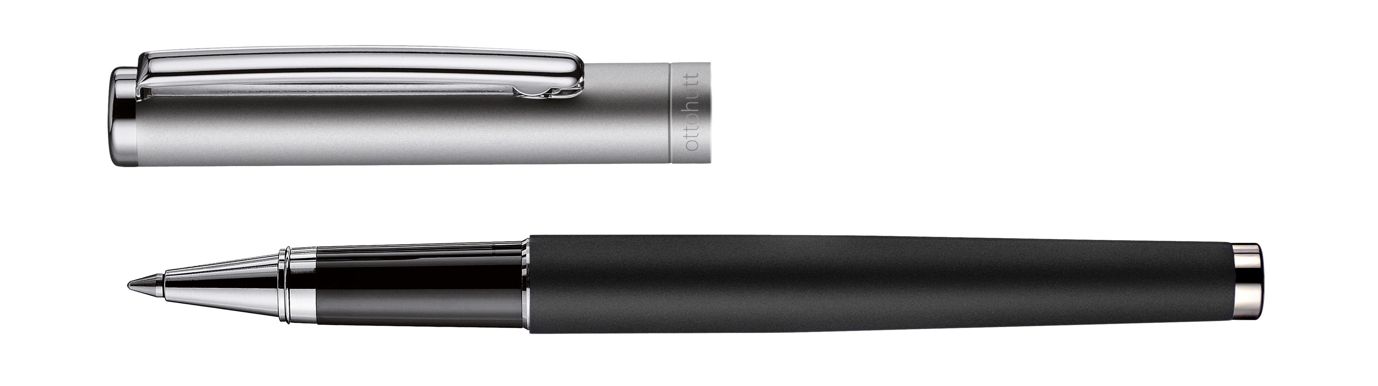 OH009-11438-RB01schwarzruthmatt Otto Hutt Design 01 rollerball black frosted ruthenium frosted