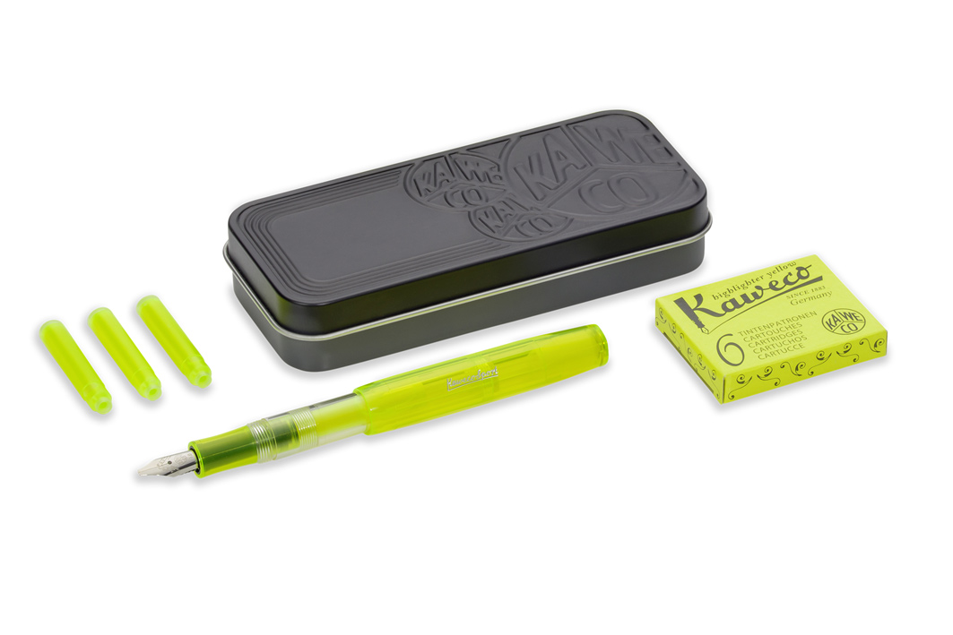 Kaweco-ICE-Sport-Highlighter-fountain-pen-yellow Kaweco ICE Sport Set Leuchtmarker Gelb