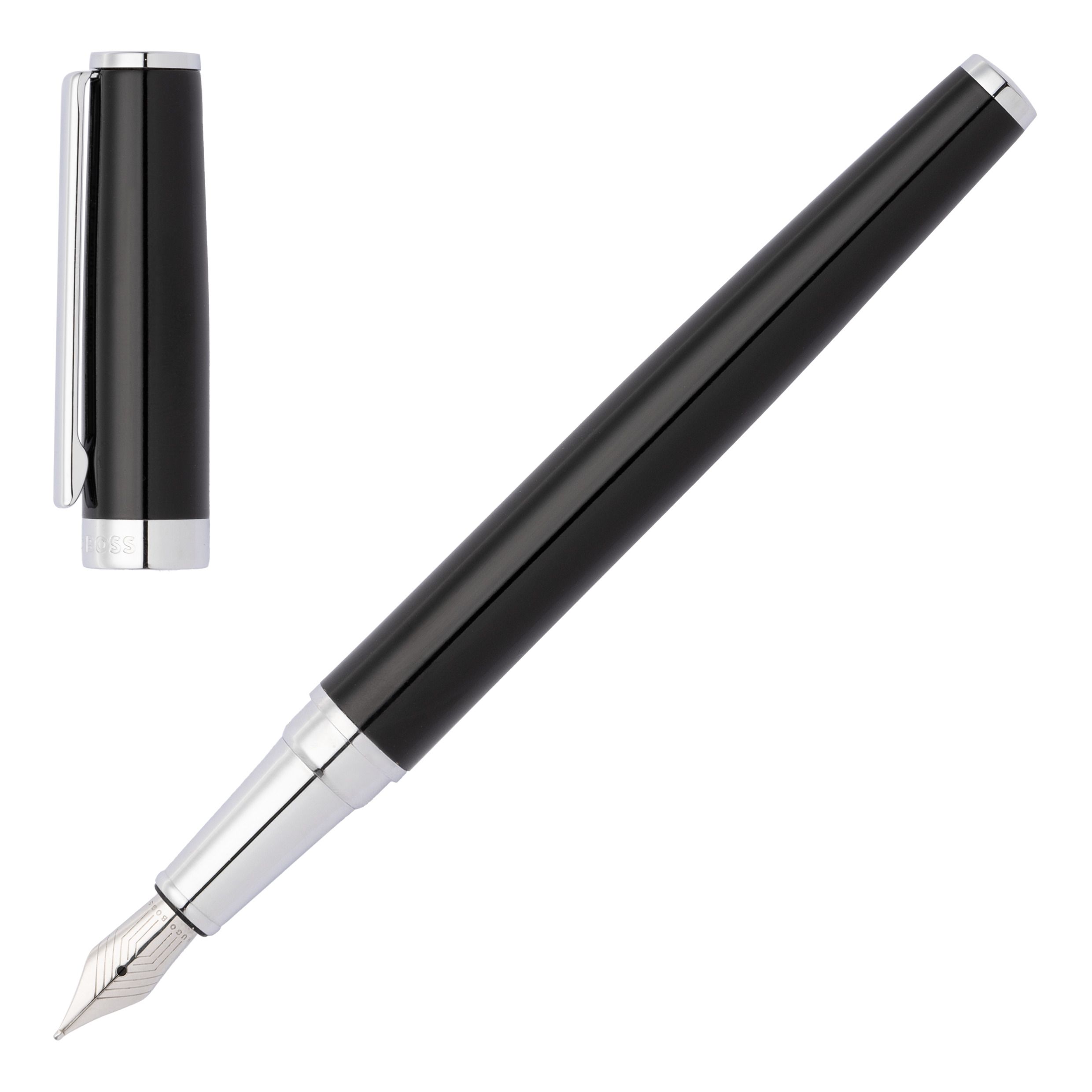 HSN2542A_Z2-1 Hugo Boss Fountain Pen Gear Icon Black