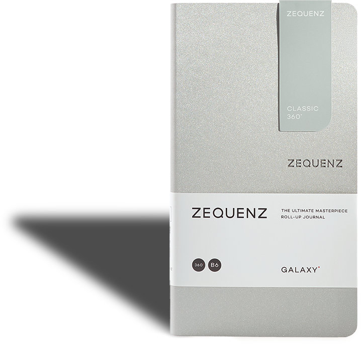 Zequenz Galaxy 360 Notizbuch B6 Slim Silver Star 10 x 17,8 cm