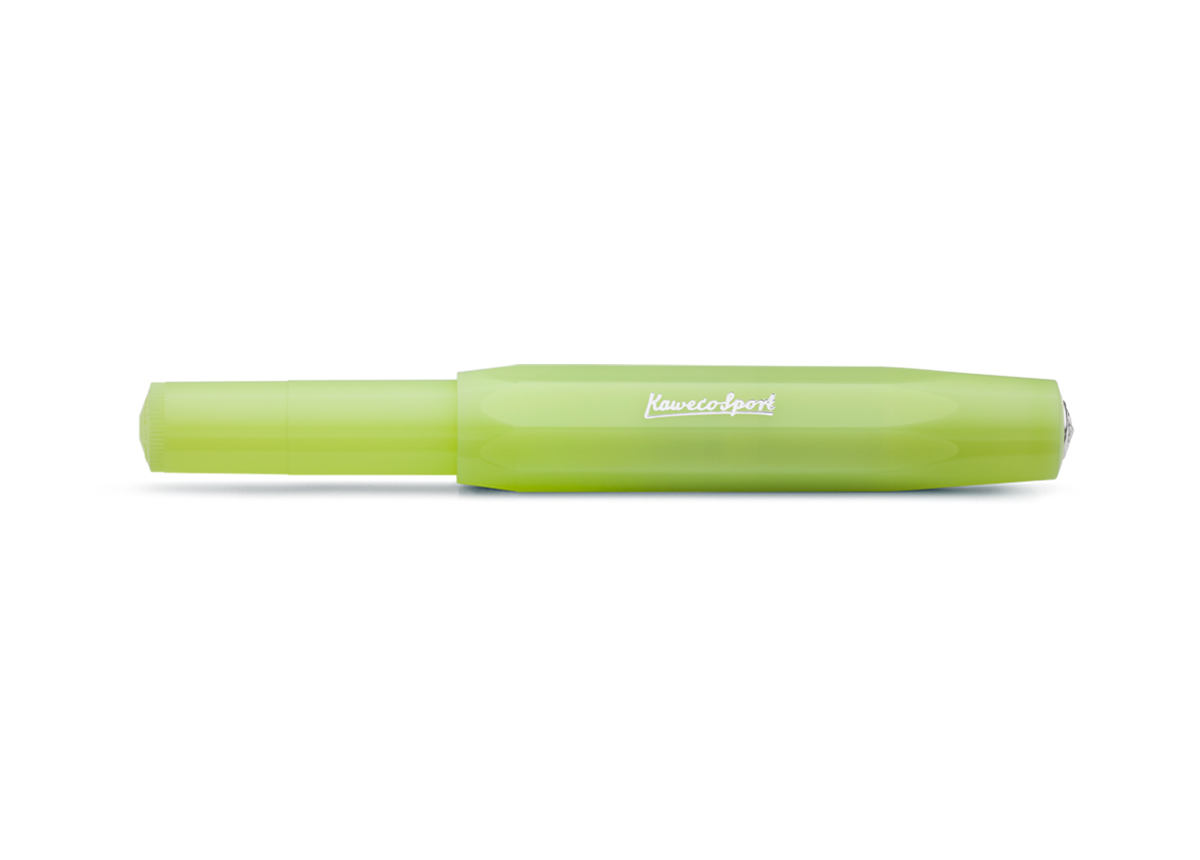 Kaweco FROSTED Sport Füllhalter Fine Lime | Medium Stahl blank