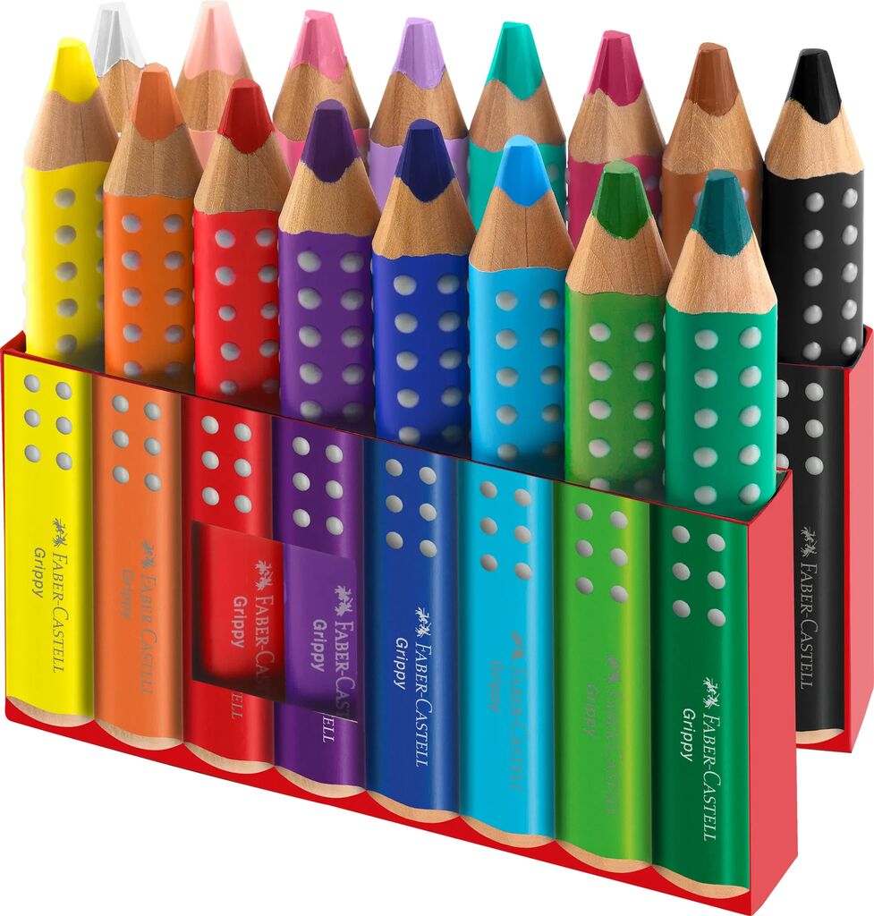 Faber-Castell Buntstift Grippy 16er Set mit Spitzer