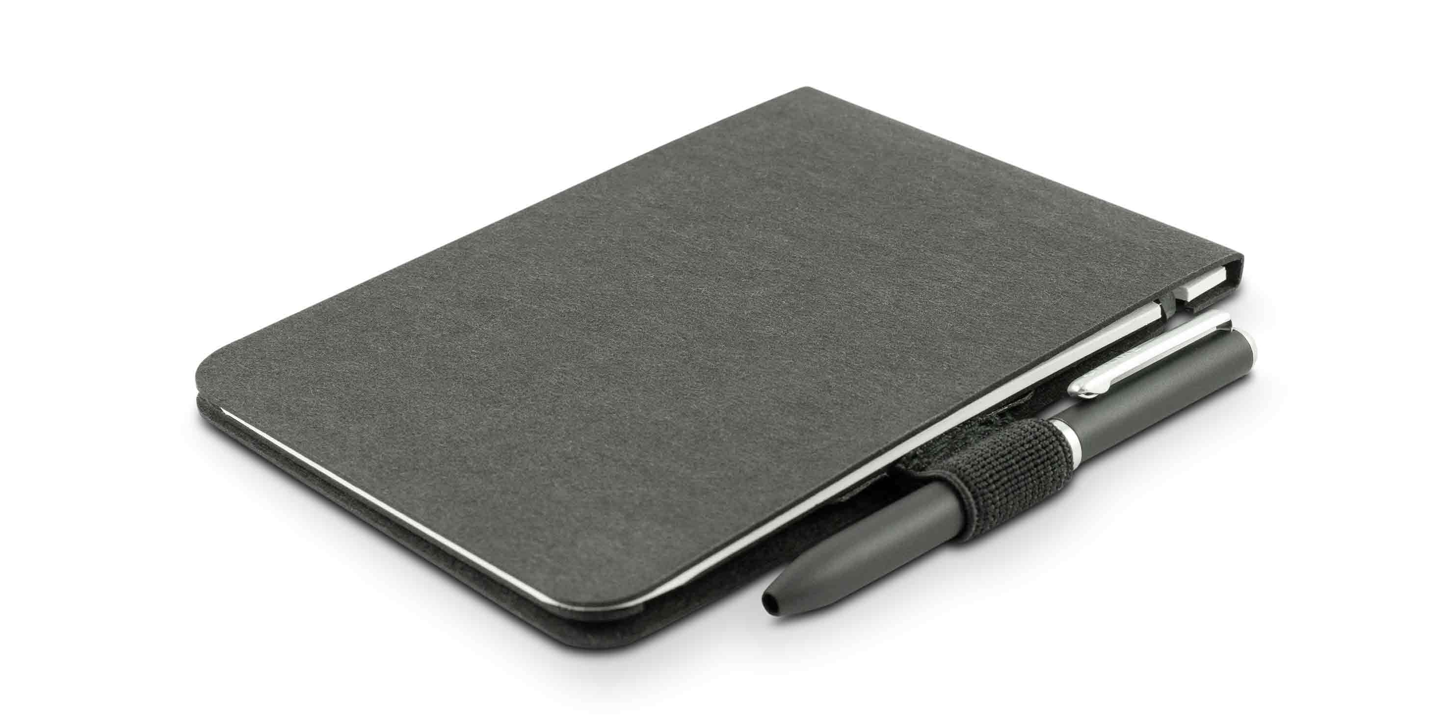 Off Lines Zettelwirt Notizblock A7 schwarz mit Stiftschlaufe und Stift