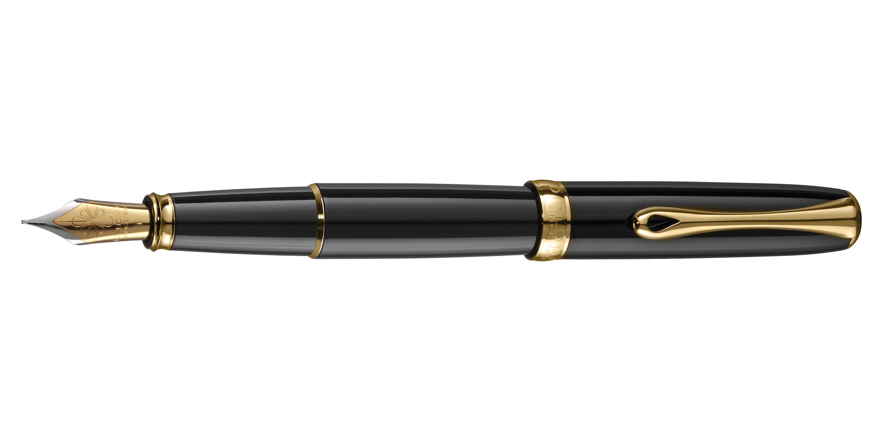 Diplomat-Excellence-A2-F-ller-Stahl-Lack-Schwarz-Gold-fountain-pen-black-lacquer Diplomat Excellence A2 Füllhalter Lack Schwarz vergoldet Stahlfeder