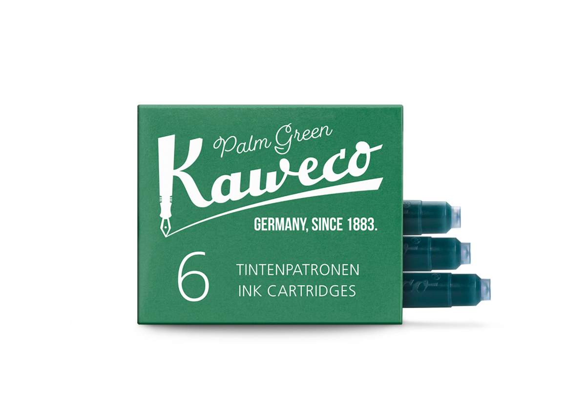 Kaweco_Ink_6-pack_PalGre_open_web_s Kaweco Tintenpatronen Palmen Grün