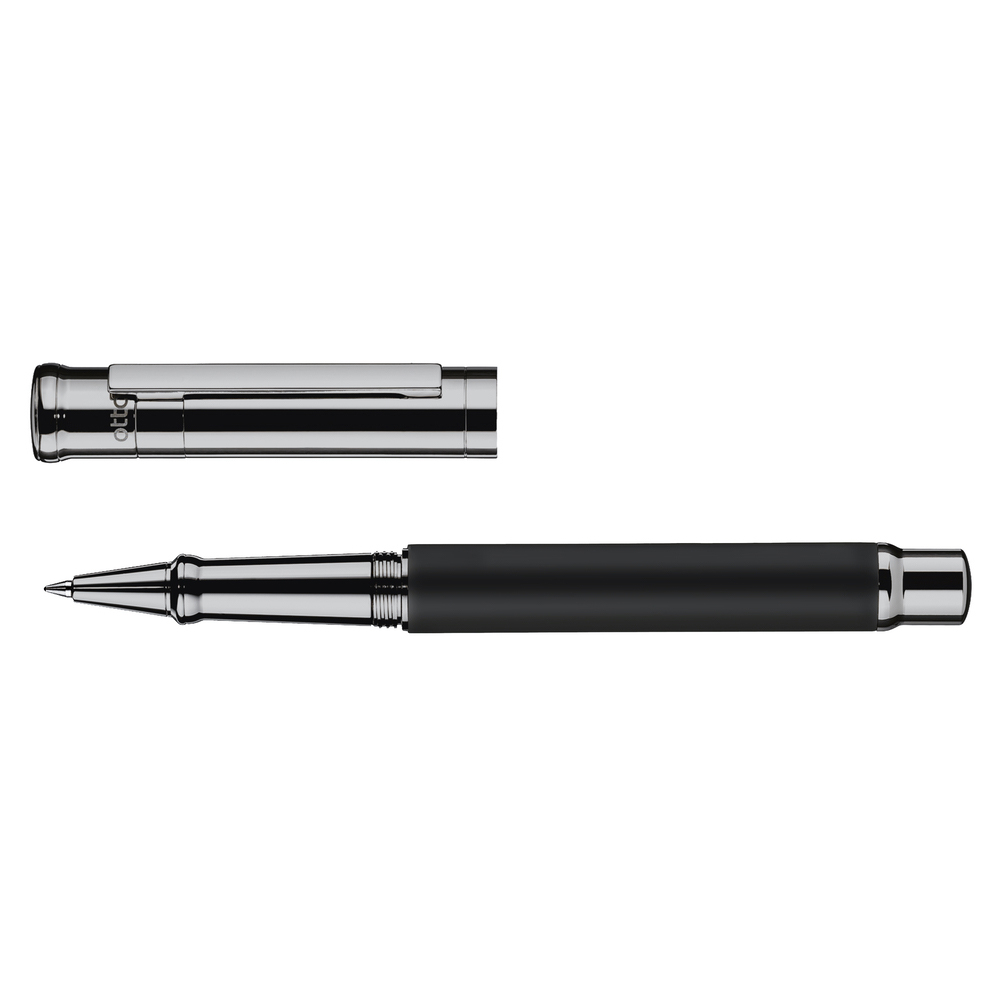 009-20231-RB-D04-Schwarz-Ruth-offen Otto Hutt Entwurf 04 Rollerball Schwarz matt Ruthenium