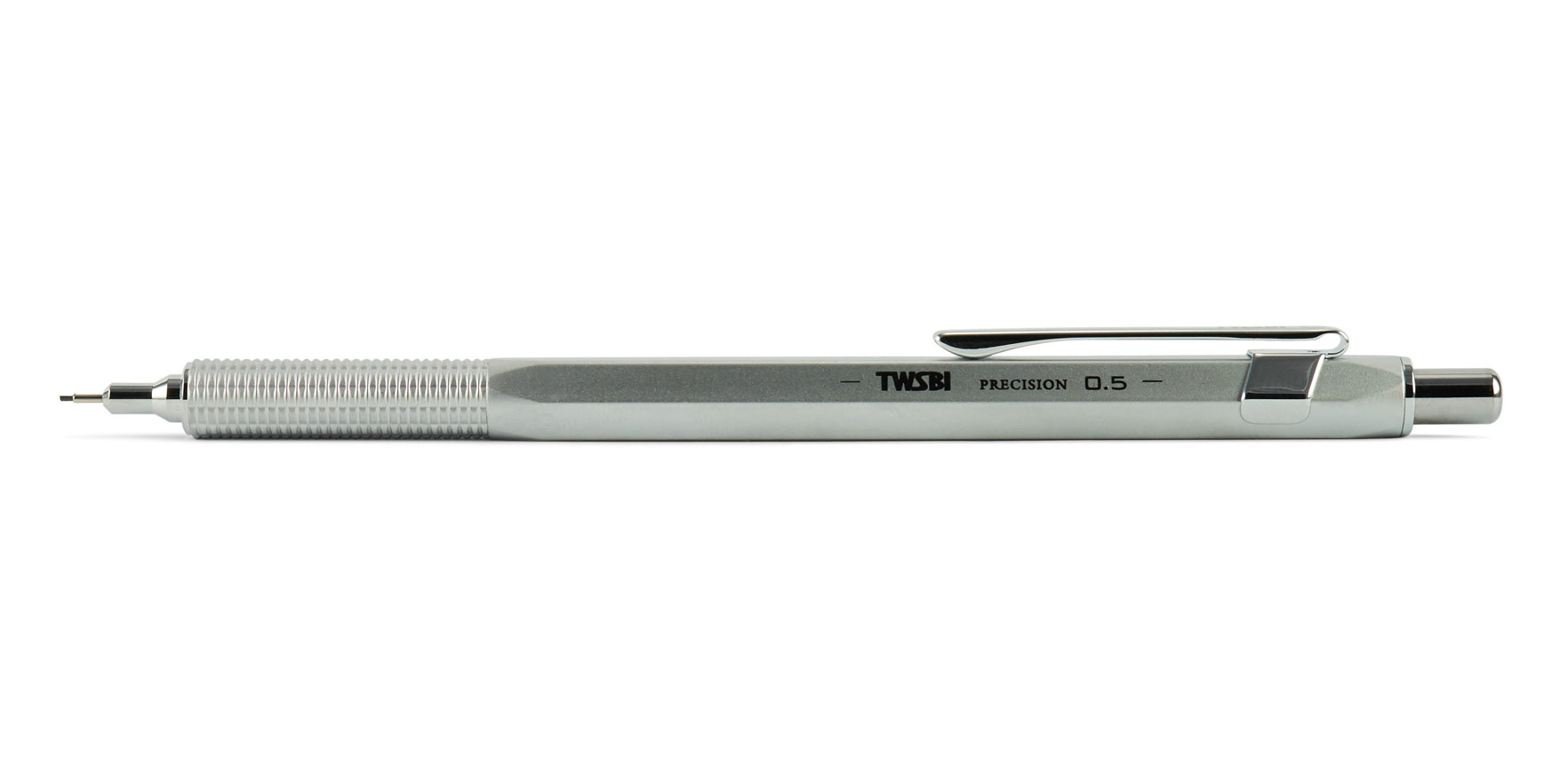TWSBI-Precision-push-pencil-RT-0-5-mm-silver-open5a0c7266adbcb TWSBI Precision RT Druckbleistift Silber 0,5 mm Silber Minenrohr ausgefahren