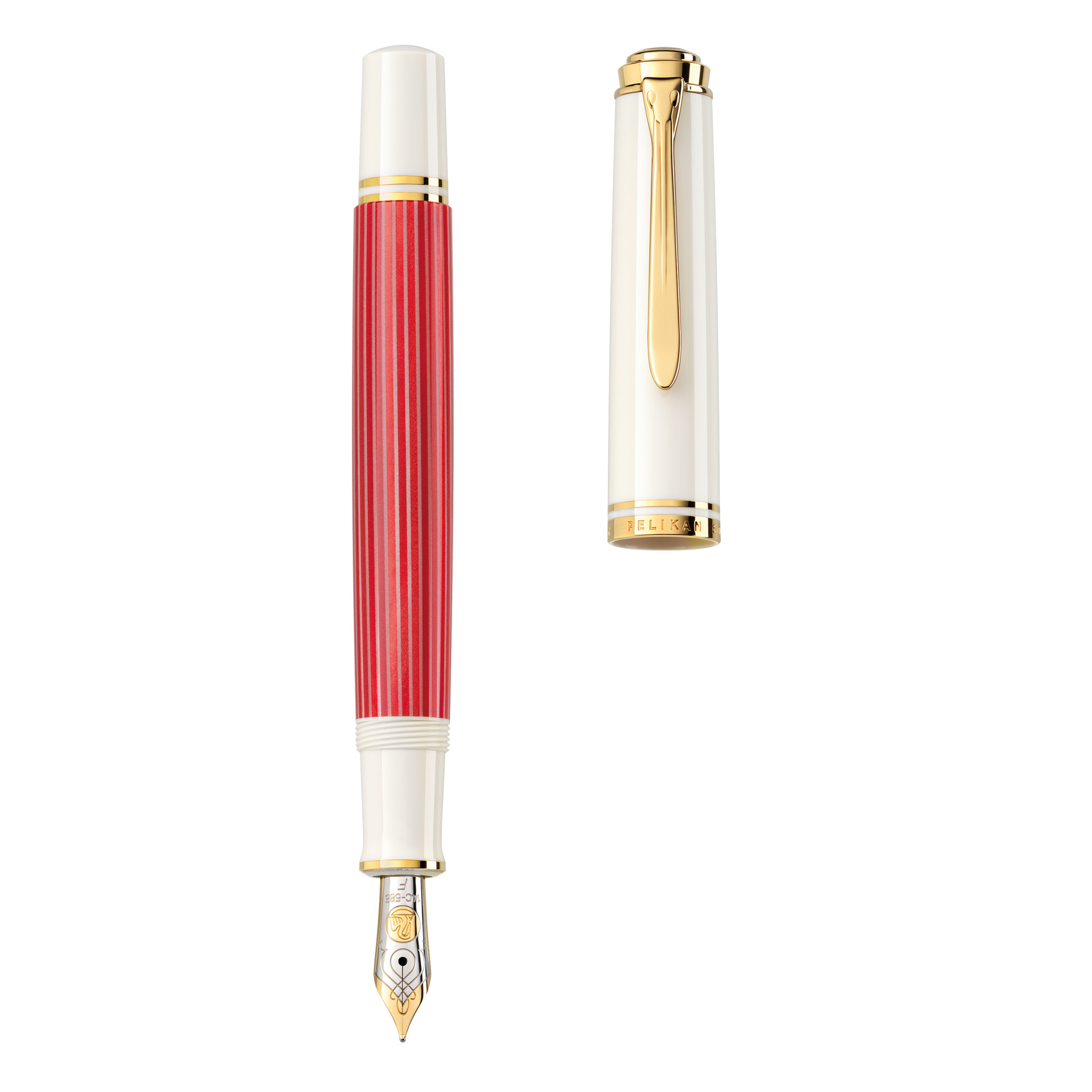 Pelikan Kolbenfüllhalter Souverän® 600 Rot-Weiß im Sonderetui