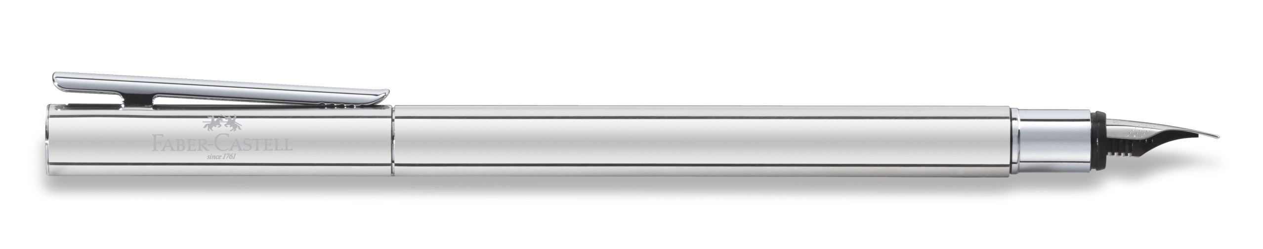 342000_Neo-Slim-Stainless-Steel-fountain-pen-M-silver-shiny_High-Res_37284 Faber-Castell Füller Neo Slim Edelstahl, glänzend