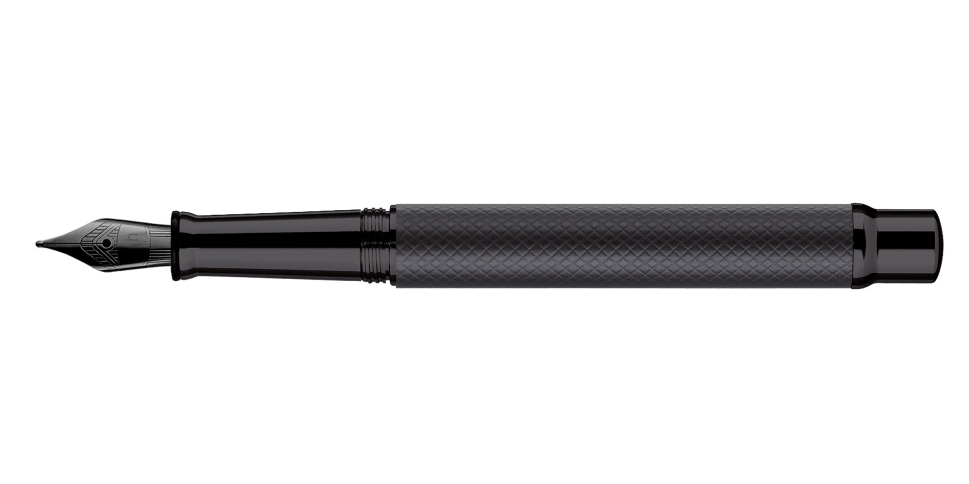 Otto Hutt Design 04 fountain pen square All Black with steel nib