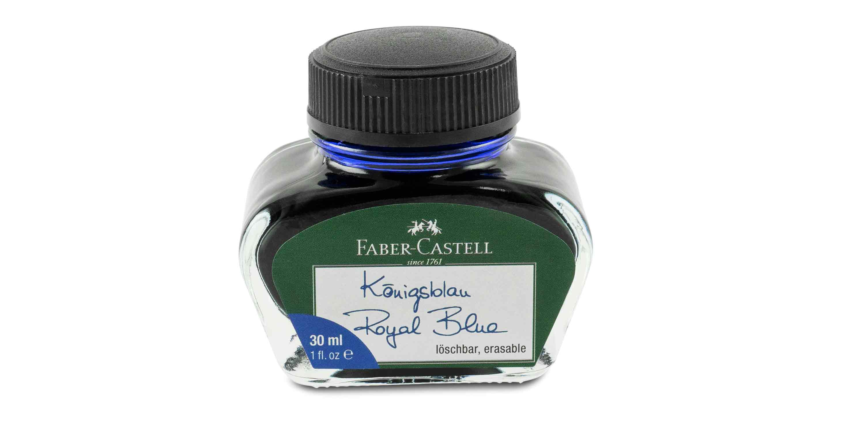 Faber-Castell-Tintenglas-30ml-K-nisblau-ink-glass-royal-blue Faber-Castell Tintenglas 30 ml Königsblau löschbar