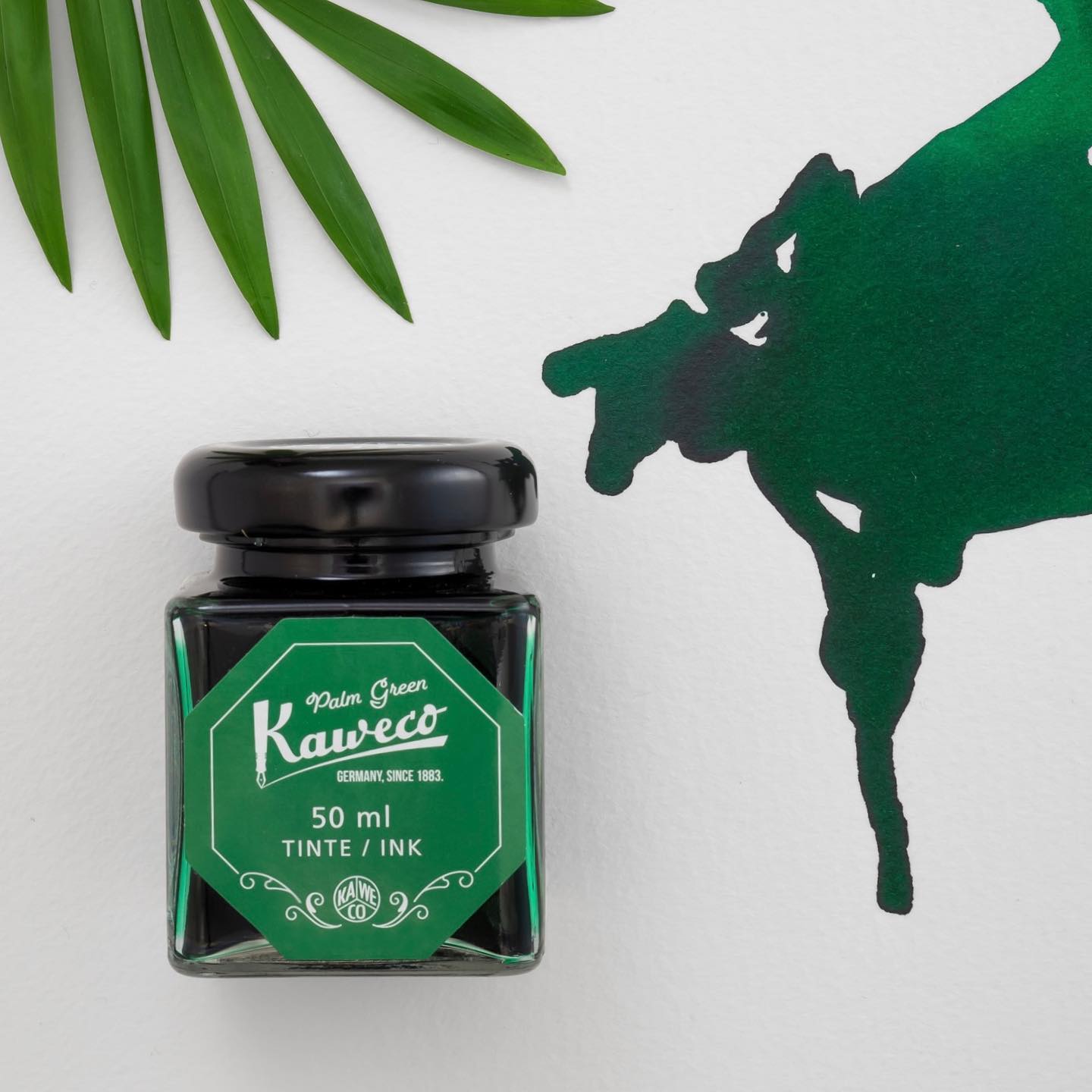 244666186_4549048181805631_2249776801946227026_n Kaweco Tintenglas Palmen Grün 50 ml
