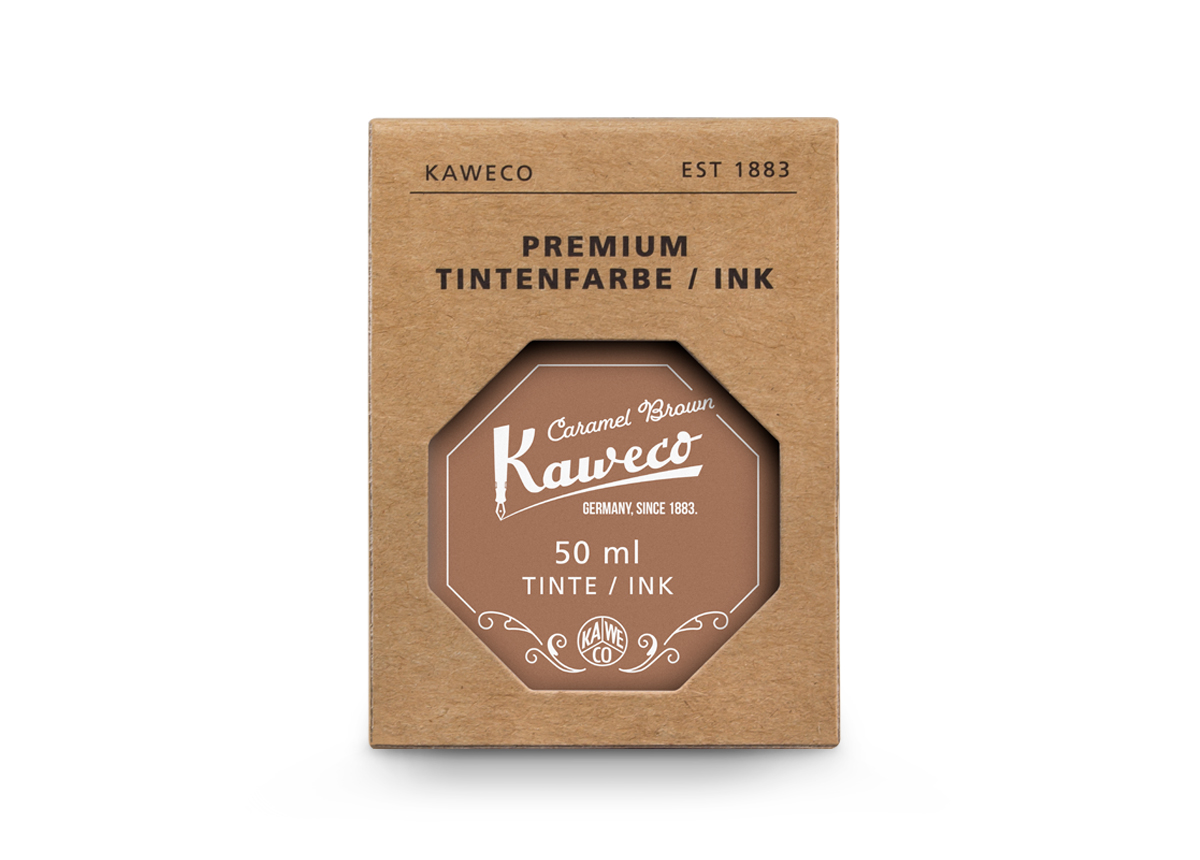 Kaweco_Ink_Bottle_CarBro_Pack_web_s Kaweco Tintenglas Karamell Braun 50 ml
