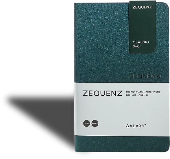 Zequenz Galaxy 360 Notizbuch A6- Astro Green 9 x 14 cm