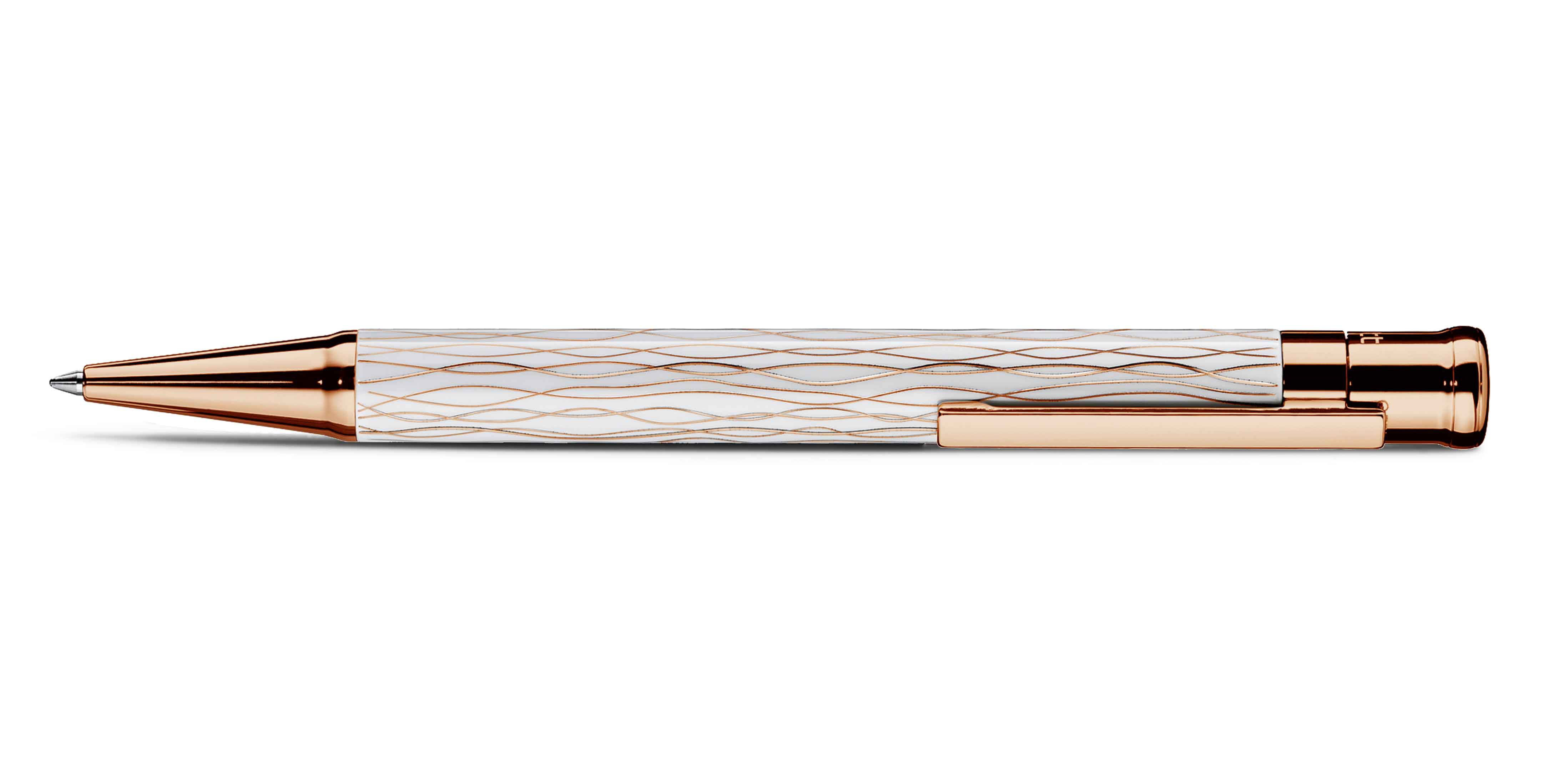 Otto-Hutt-Design-04-ballpoint-pen-rosegold-wave-white Otto Hutt Entwurf 04 Kugelschreiber Welle Weiß Rosegold