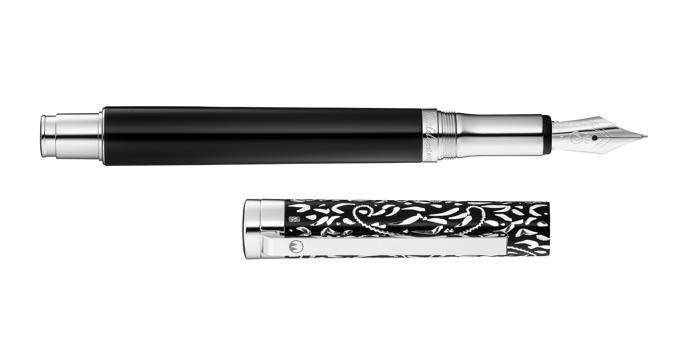 Waldmann-Vienna-F-ller-Stahl-Schwarz-fountain-pen-black Waldmann Xetra Vienna Füllhalter Schwarz Stahlfeder