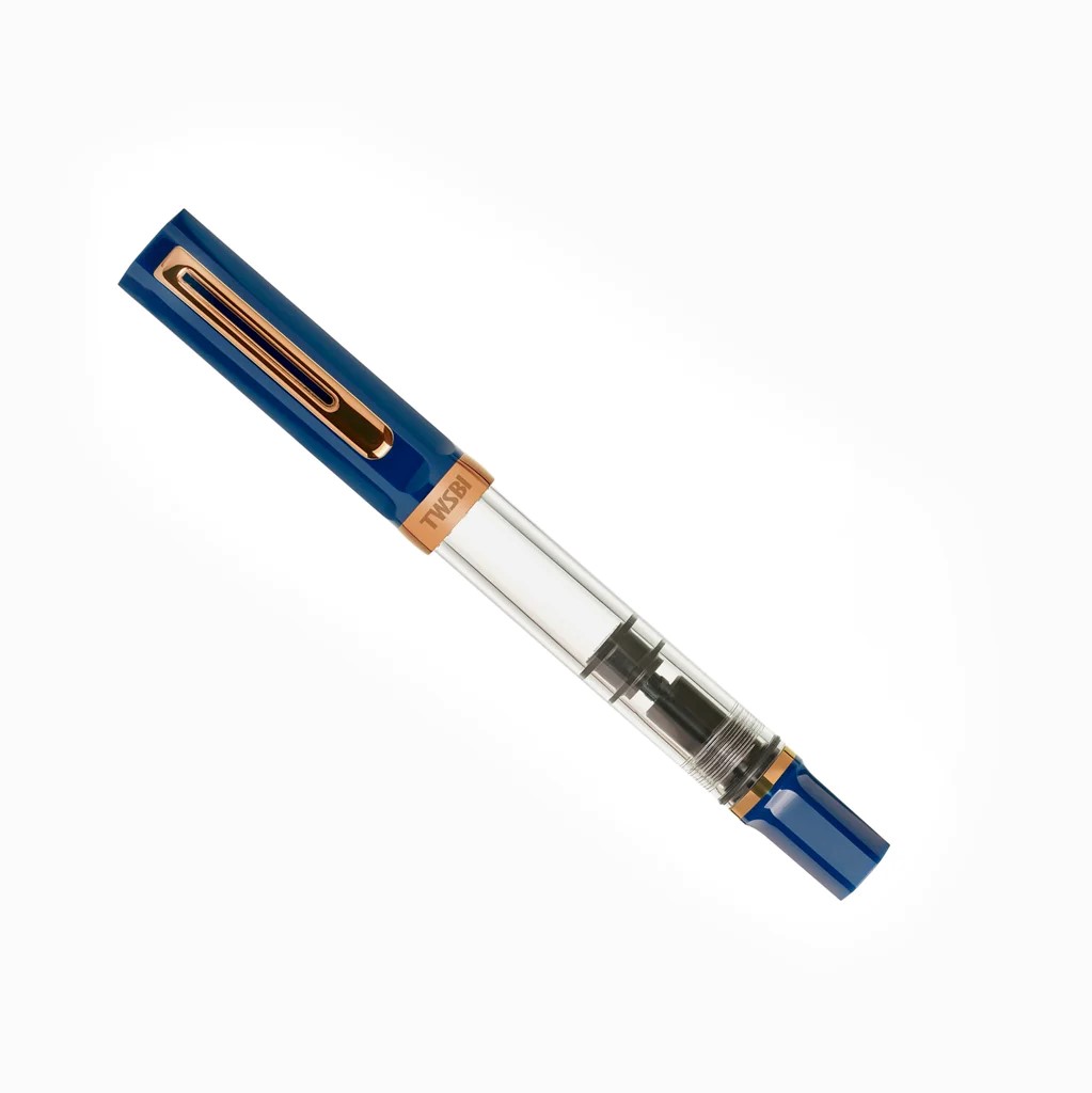 TWSBI ECO Kolbenfüllhalter Indigo Blau mit Bronze