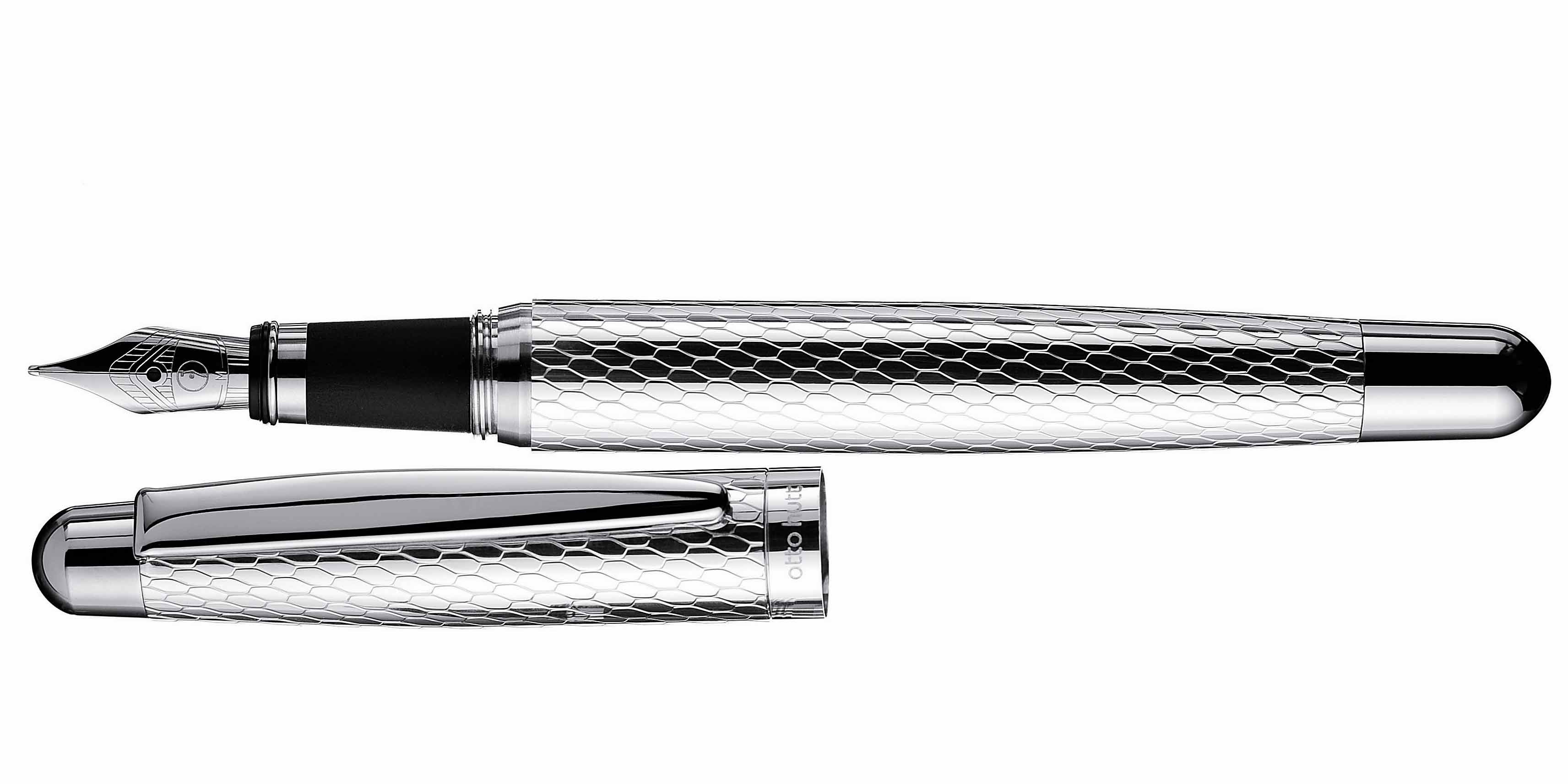OttoHutt-Entwurf02-Waben-Fuellhalter Otto Hutt Entwurf 02 Füllhalter Waben Guilloche
