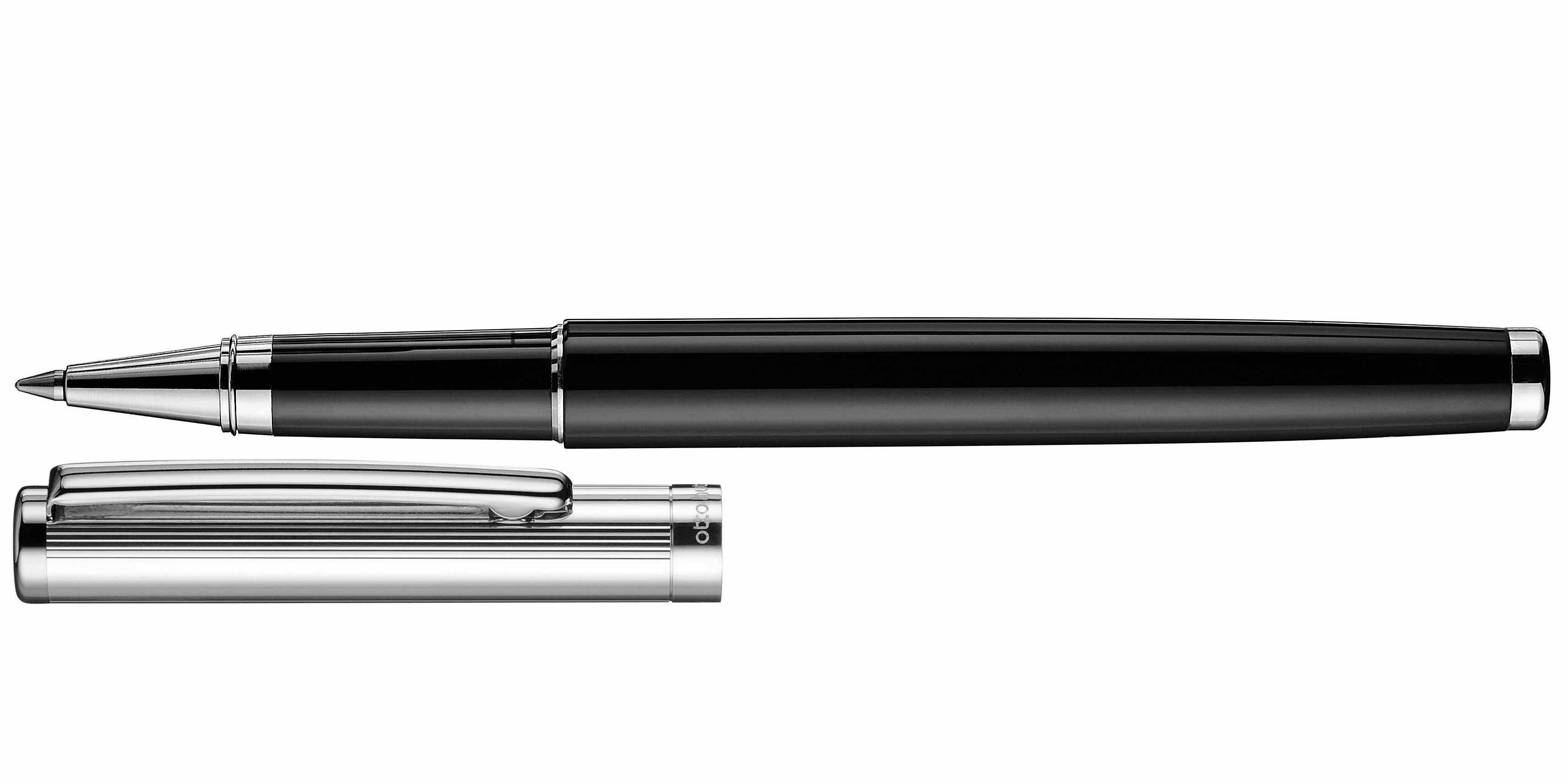 Otto-Hutt-Entwurf-01-Schwarz-Streifen-Rollerball Otto Hutt Entwurf 01 Rollerball Streifen Guilloche Schwarz