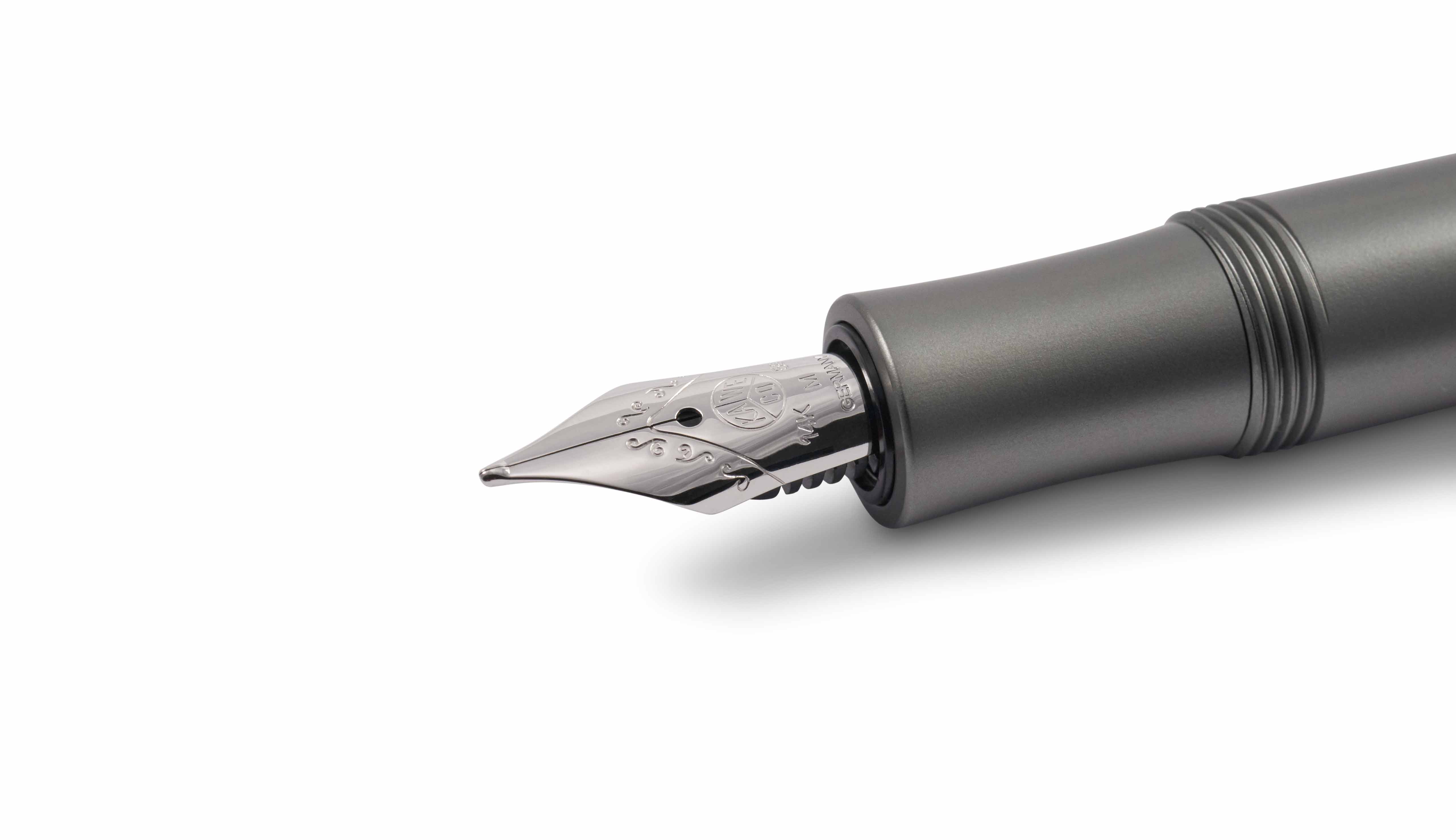 Kaweco-AL-Sport-Detail-Anthrazit-F-llhalter-14k-rhodinierte-Goldfeder Kaweco AL Sport Füllhalter Anthrazit Detail Feder 14 k. Gold rhodiniert M