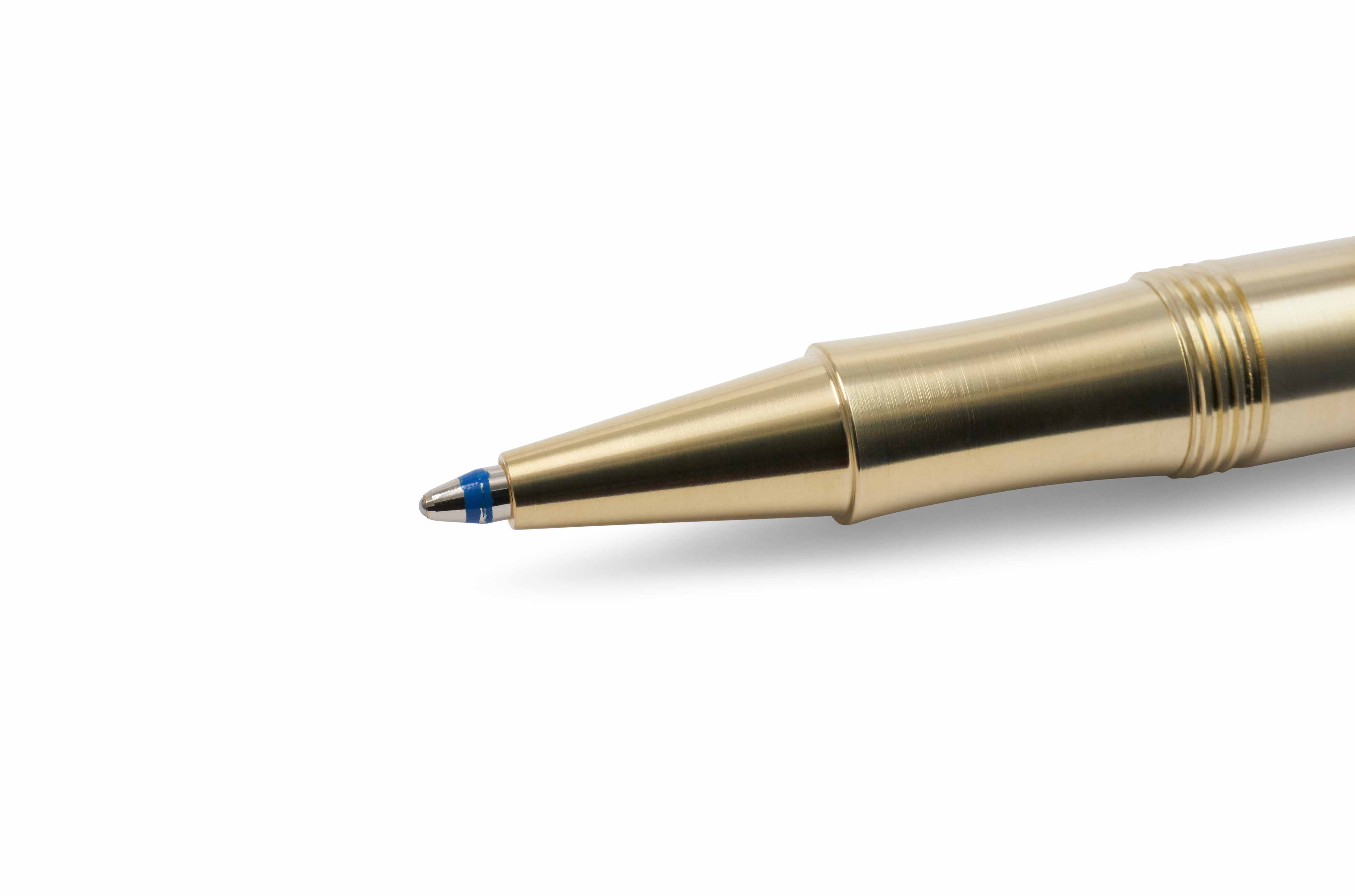 Kaweco-Liliput-Detail-Messing-Kappenkugelschreiber Kaweco LILIPUT cap ballpen brass detail front