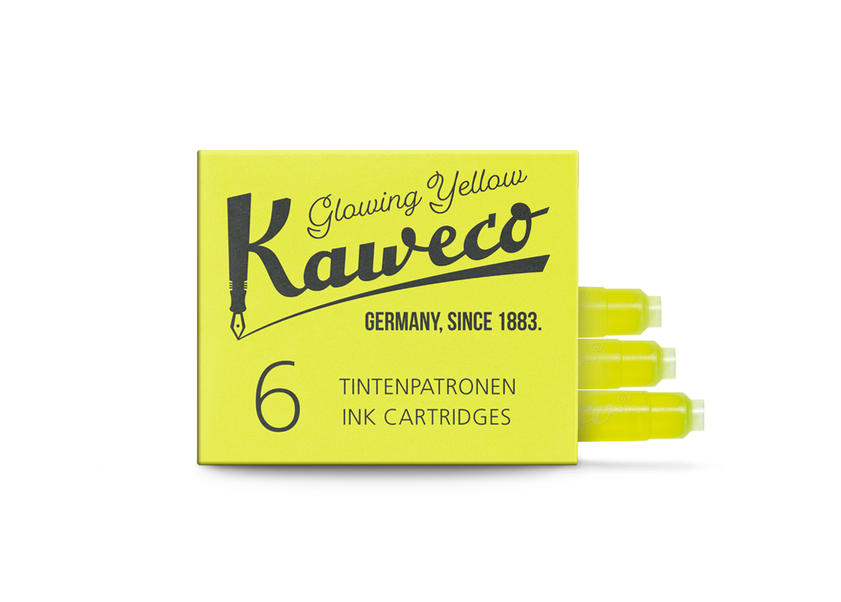 Kaweco_Ink_6-pack_GloYell_open_web_s Kaweco Tintenpatronen Highlighter Gelb