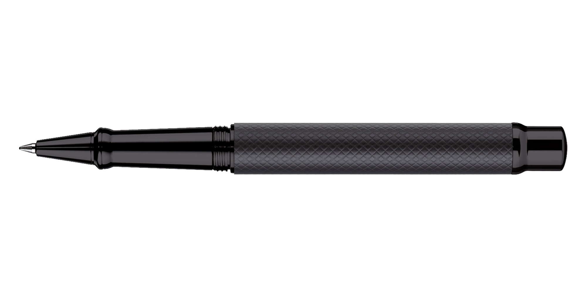 Otto-Hutt-Design-04-Rollerball-allblack-square-open Otto Hutt Entwurf 04 Rollerball Karo All Black offen