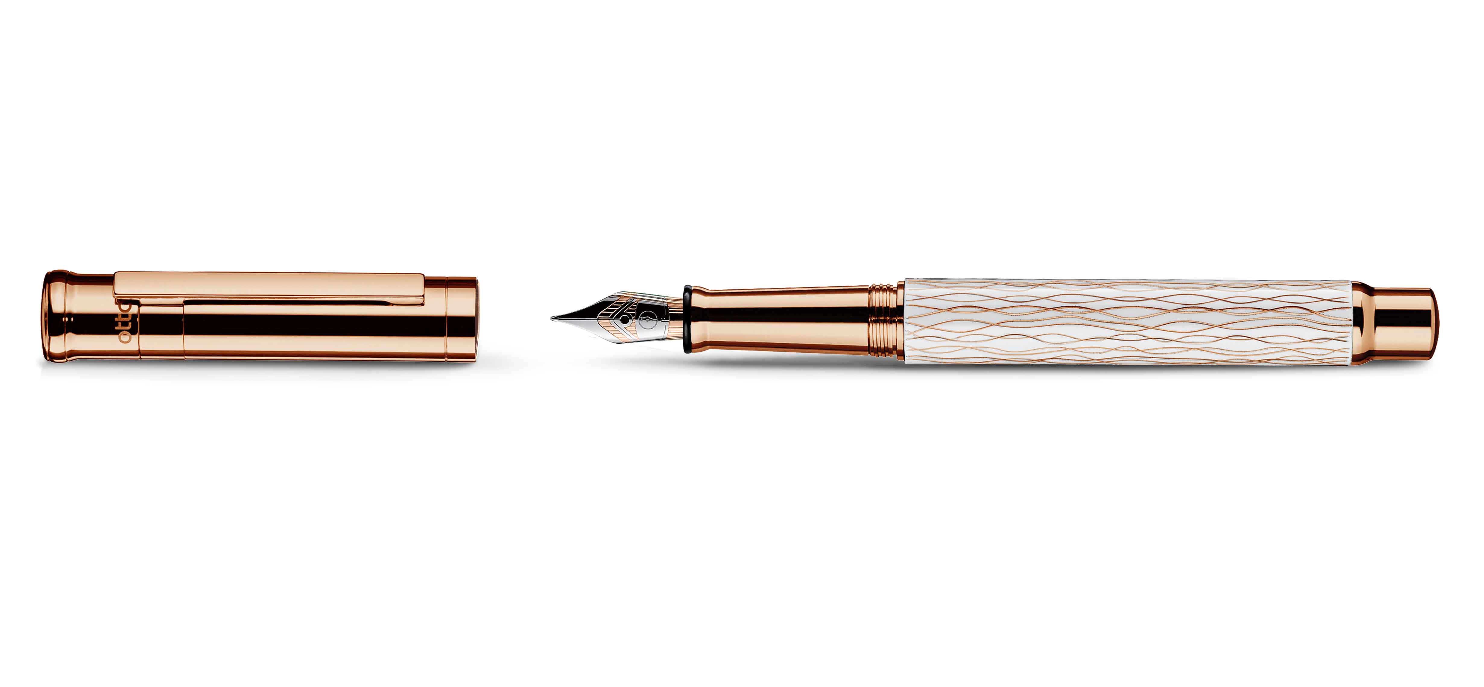 Otto-Hutt-Design-04-fountain-pen-rosegold-wave-white Otto Hutt Entwurf 04 Füllhalter Welle Weiß Rosegold