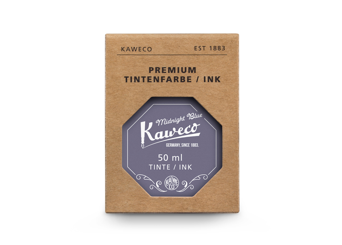 Kaweco_Ink_Bottle_MidBlu_Pack_web_s Kaweco Tintenglas Mitternachtsblau 50 ml