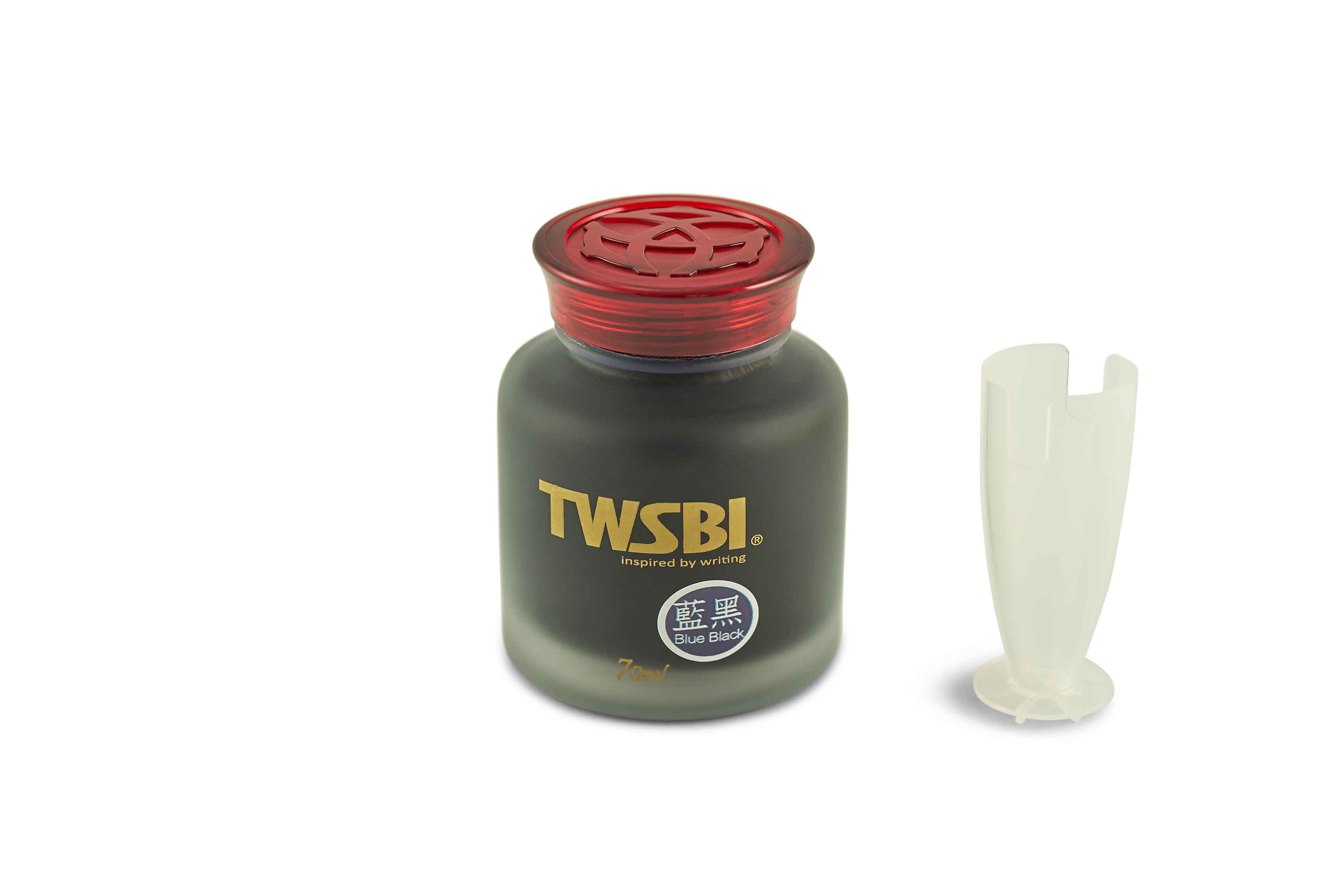 TWSBI Tintenglas Blau-Schwarz 70 ml, Eisengallustinte mit Füllhilfe