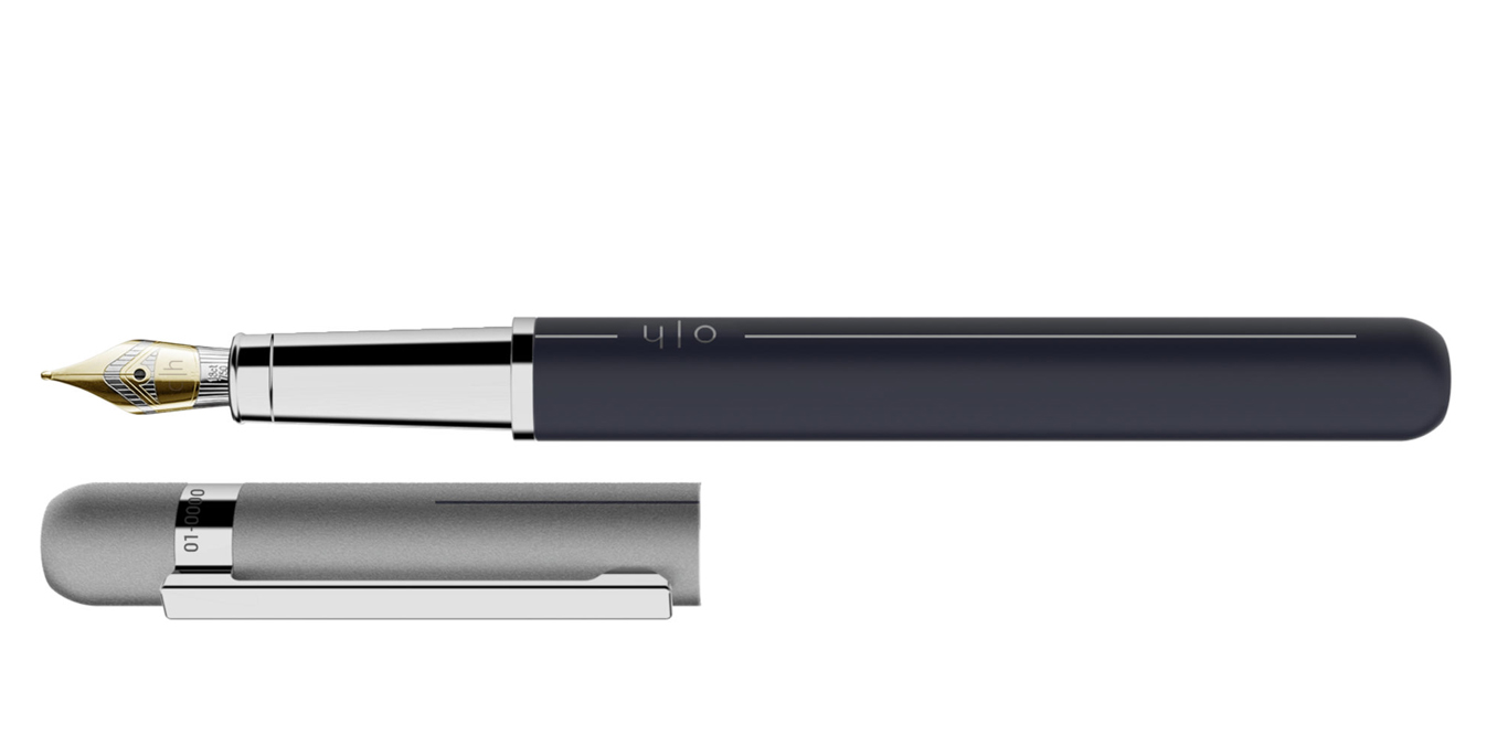 Otto Hutt Entwurf 03 Füllhalter Navy Grau mit 18kt Gold BiColor Feder