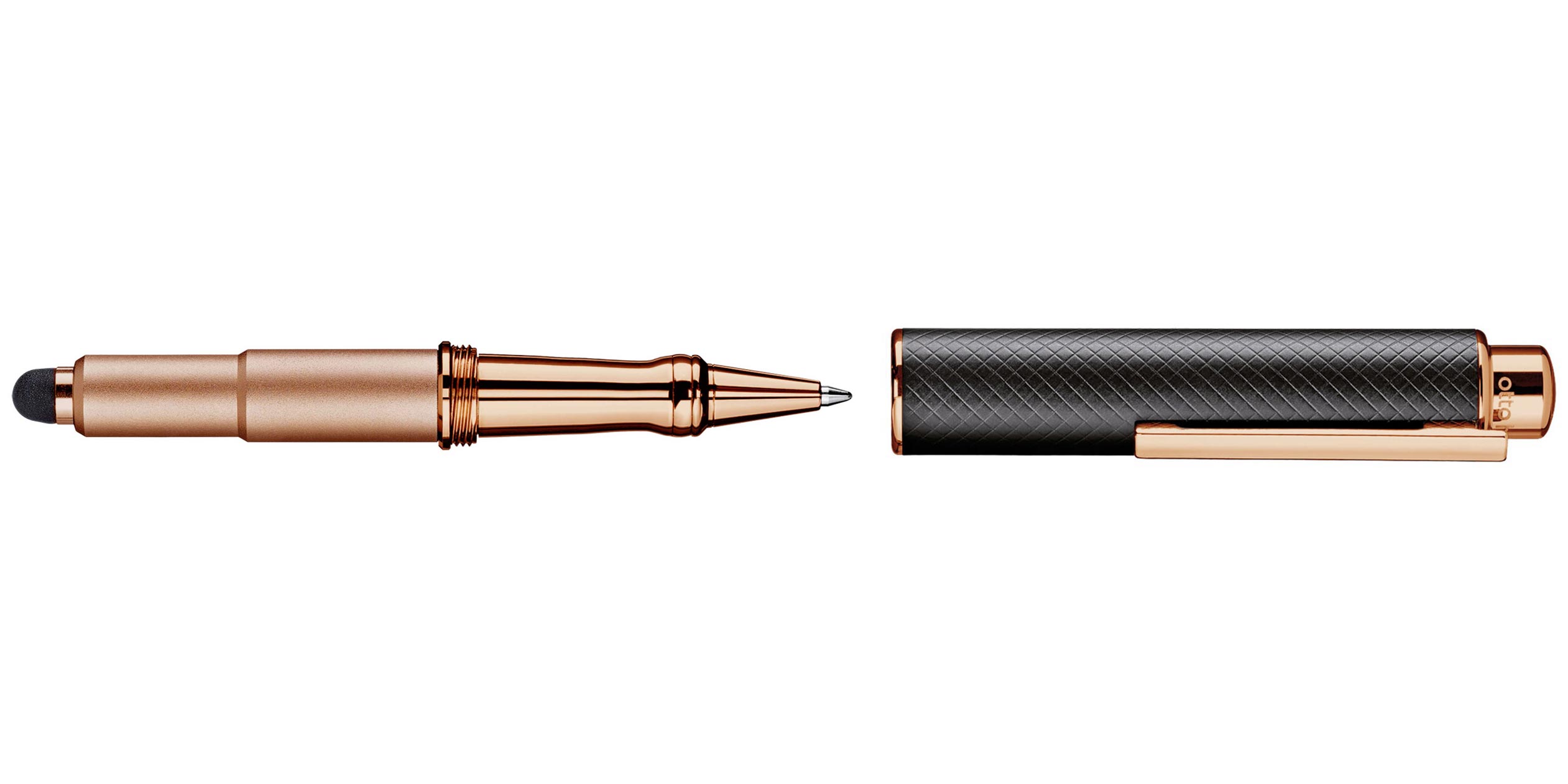 Otto-Hutt-Entwurf-05-Kugelschreiber-Karo-Schwarz-Rosegold-ballpoint-pen-rosegold-2 Otto Hutt Entwurf 05 Kugelschreiber Karo Schwarz Rosegold