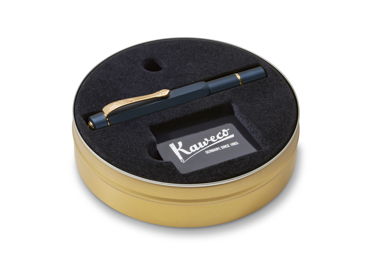 Kaweco PISTON SPORT AL Navy/Gold Kolbenfüllhalter Starter Set