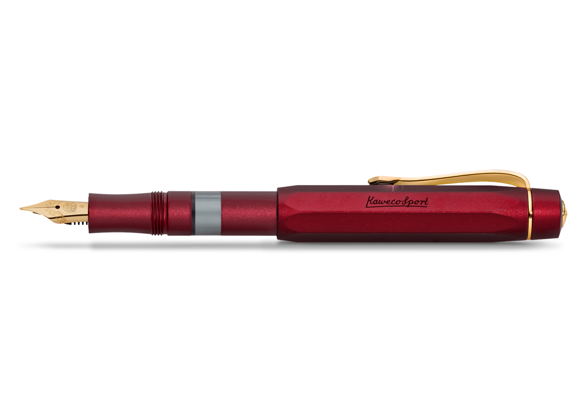 Kaweco PISTON SPORT AL Bordeaux Kolbenfüllhalter Starter Set