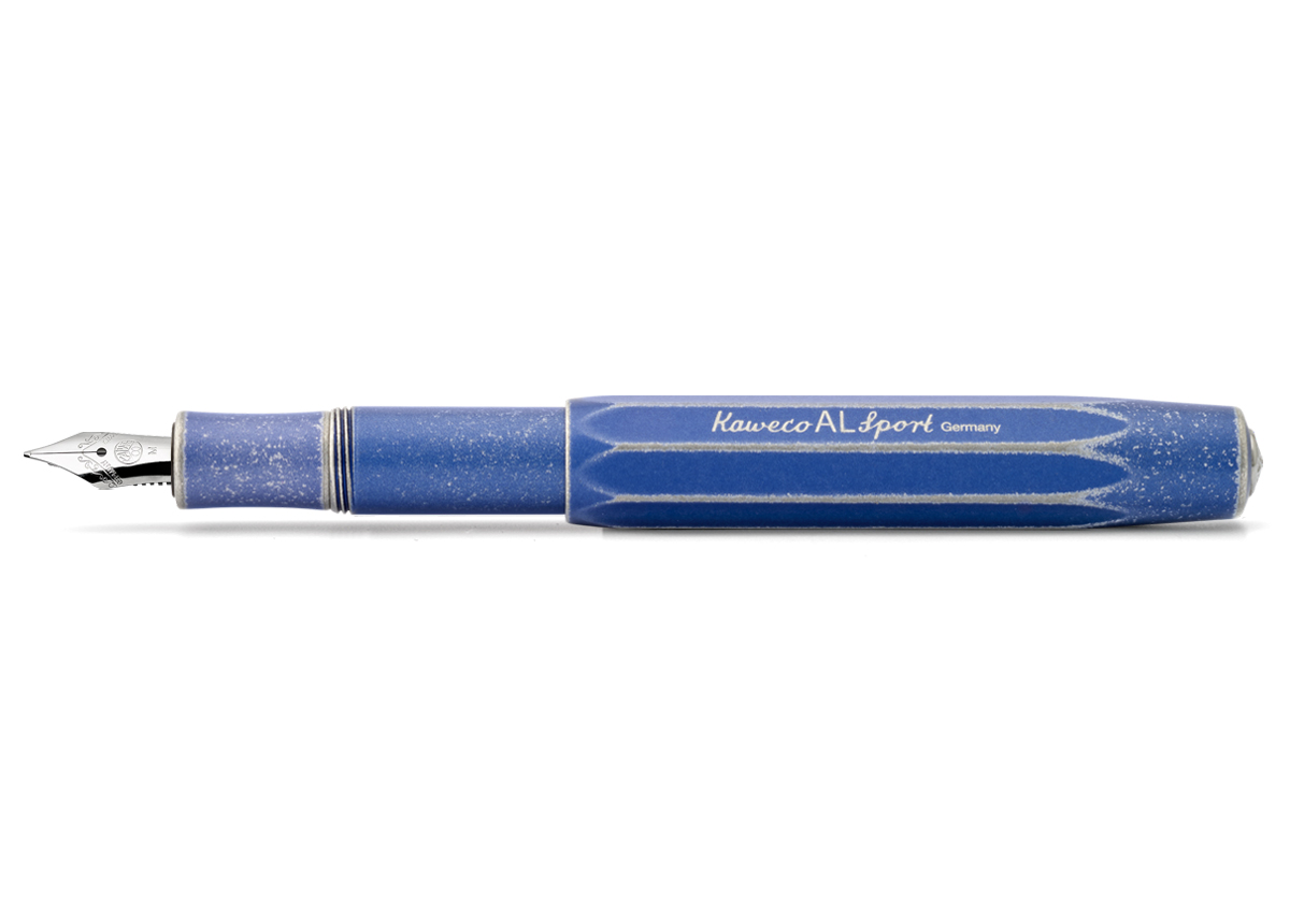 Kaweco-AL-Stonewashed-Blau-F-llhalter-Stahlfeder Kaweco AL Sport Stonewashed Füllhalter Blau Stahlfeder
