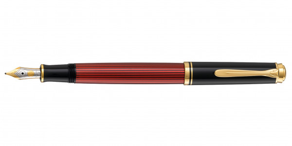 Pelikan Souverän 400 piston fountain pen black red