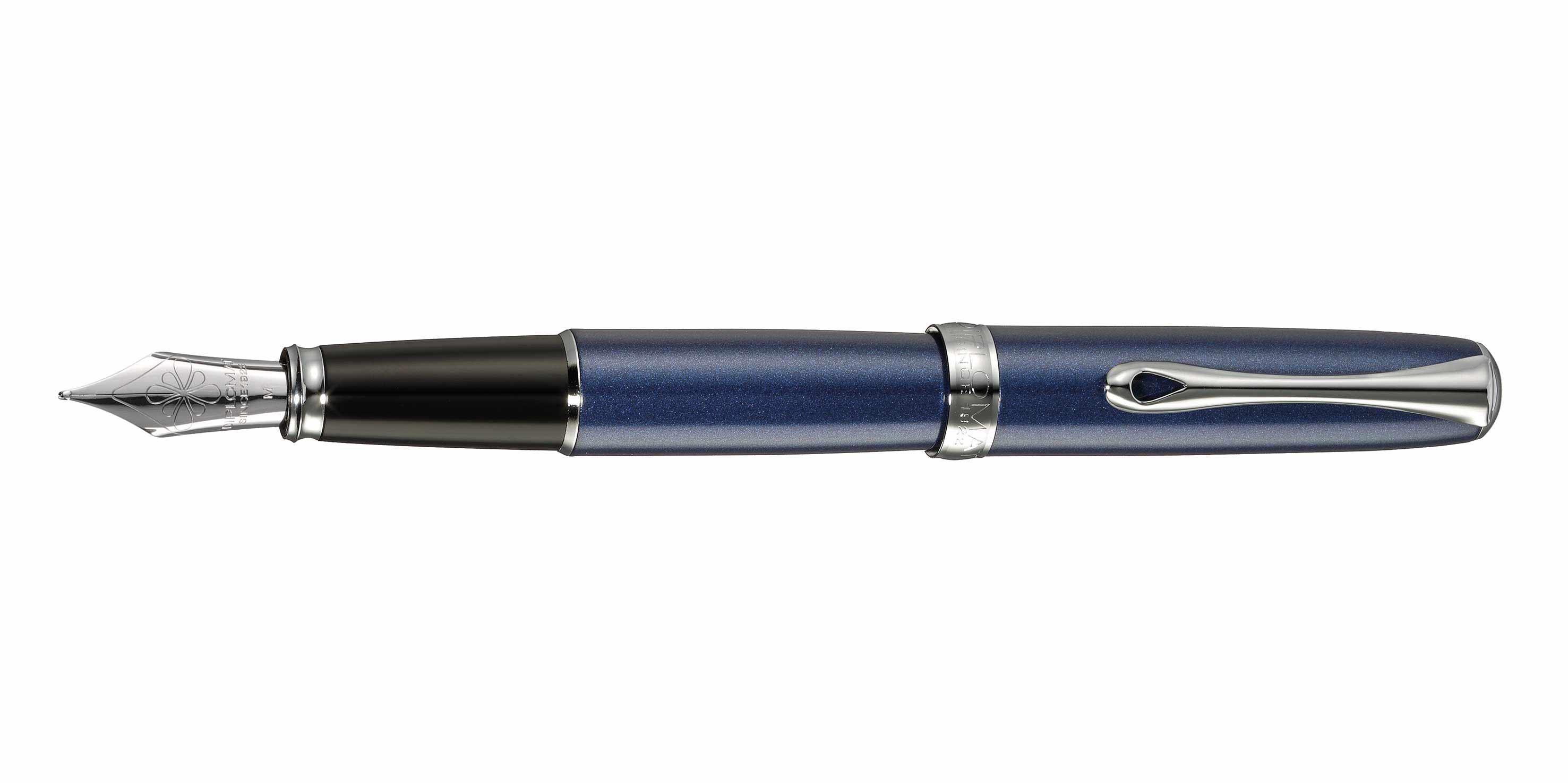 Diplomat D402090 Excellence A2 Chrome Fountain Pen Midnight Blue