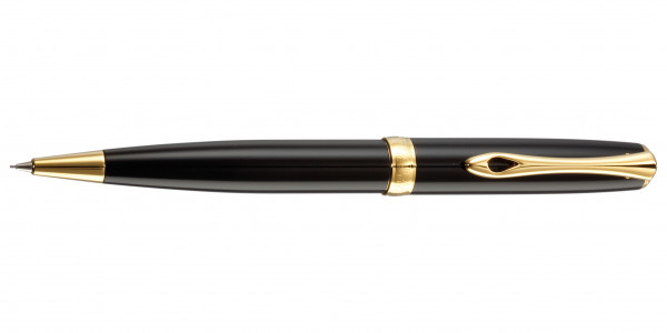 Diplomat Excellence A2 twist pencil black lacquer gold