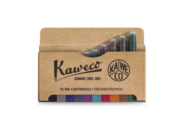 Kaweco ink cartridge pack with 10 different colours